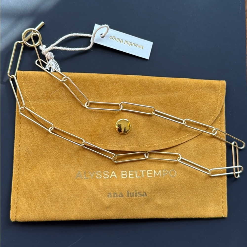 New Ana Luisa x Alyssa Beltempo Paper Clip Chain Necklace